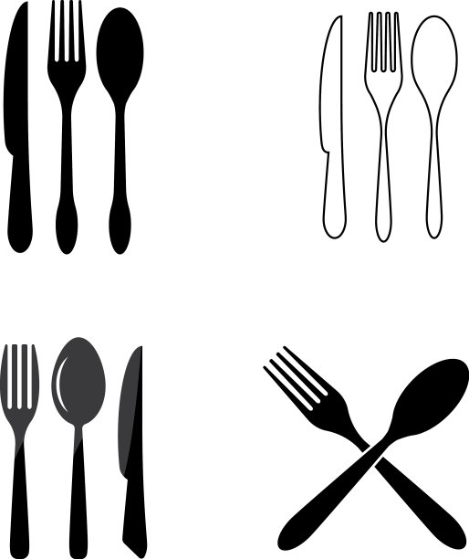 叉子勺子刀图标图片下载
