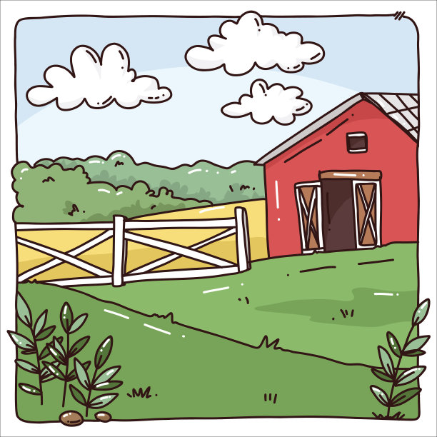 明亮的矢量背景与农场图片下载