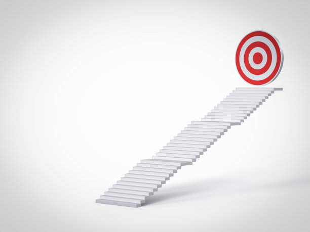 事业目标有阶梯通向飞镖图片下载