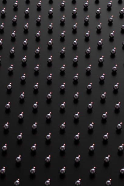 波普艺术炸弹与灯芯在黑色背景。3 d渲染插图。图片下载