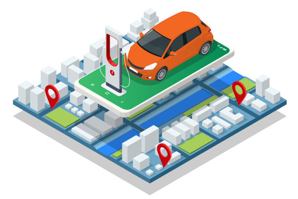 车载电动汽车等距充电站应用图片下载
