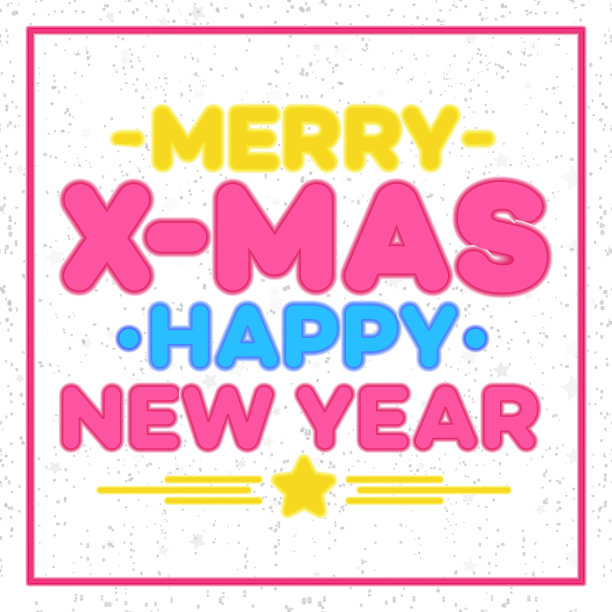 圣诞贺卡霓虹灯风格图片下载