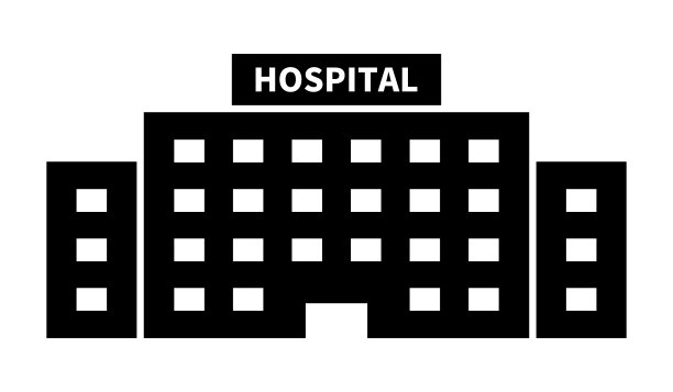 医院图标孤立矢量剪影。图片下载