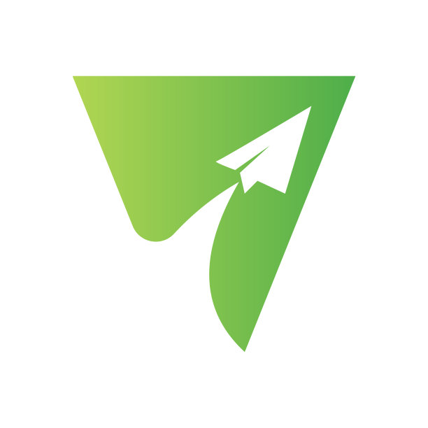 字母V旅行标志结合飞行飞机矢量模板。旅游标识元素图片下载