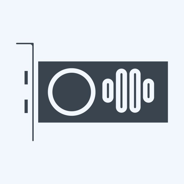 图标GPU。适用于计算机元件符号。字形风格。简单的设计可编辑。设计模板向量。简单的说明图片下载