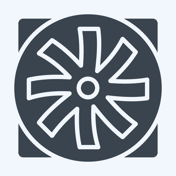 图标的球迷。适用于计算机元件符号。字形风格。简单的设计可编辑。设计模板向量。简单的说明图片下载