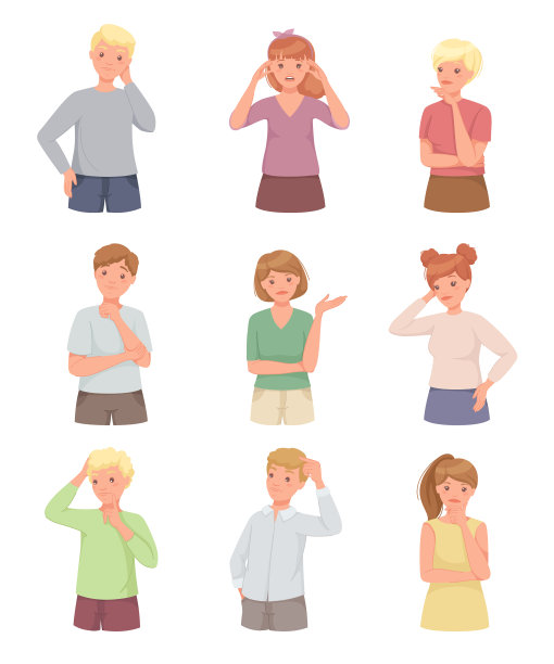 沉思的人性格抓耳挠腮思考图片下载