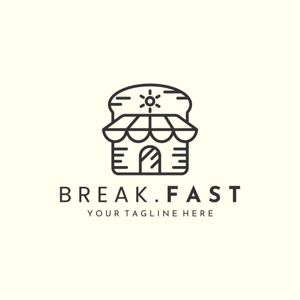 餐厅线条艺术风格的标志图标模板图片下载