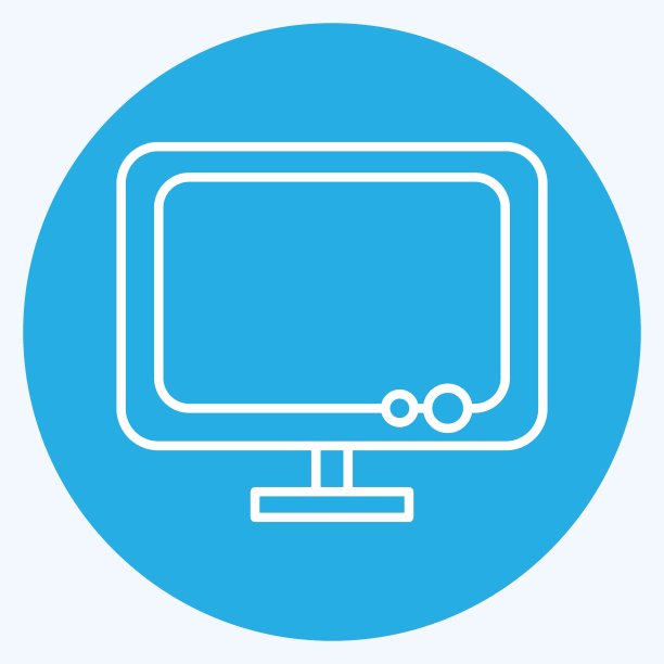 图标的班长。适用于计算机元件符号。蓝眼睛的风格。简单的设计可编辑。设计模板向量。简单的说明图片下载