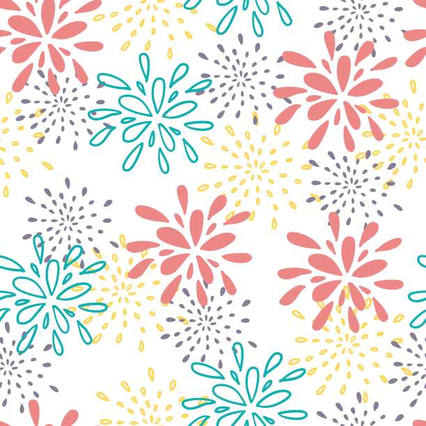 夏季火花剪影抽象矢量图形无缝图案图片下载
