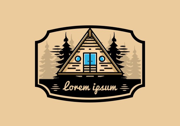 三角形木屋插图设计图片下载