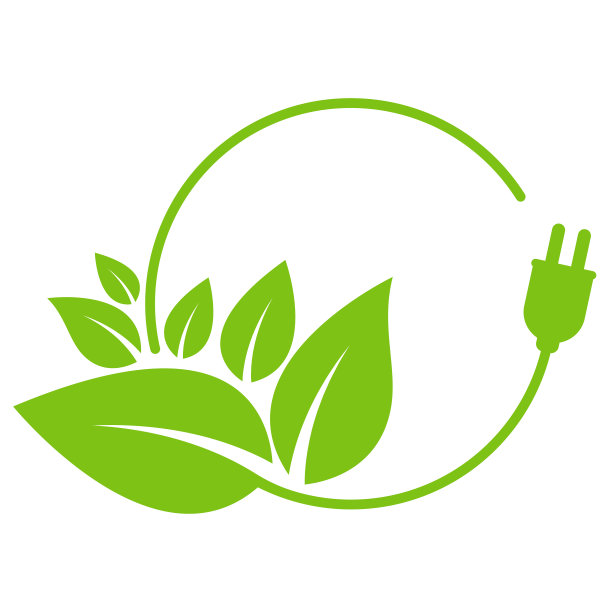 生态友好的标志设计，矢量插图图片下载