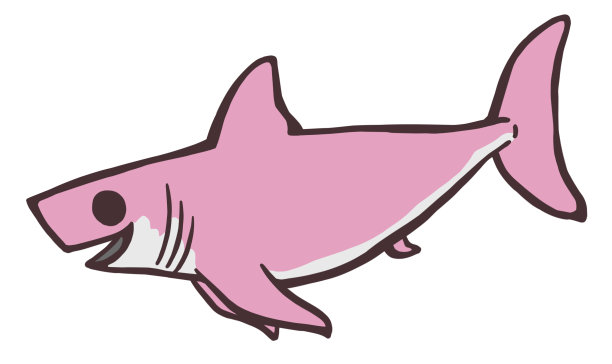 卡通老鼠鲨鱼天真地笑着图片下载