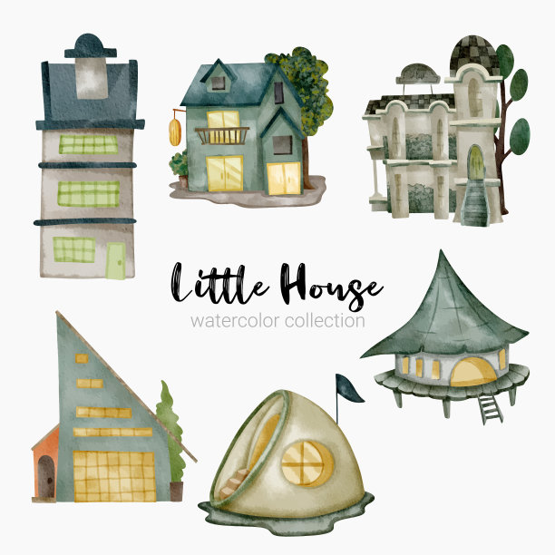 童话的房子。奇幻森林小屋。想象力的村庄。图片下载