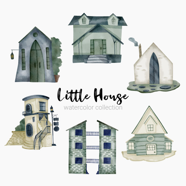 童话的房子。奇幻森林小屋。想象力的村庄。图片下载