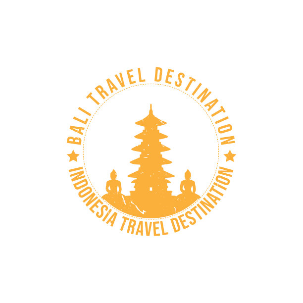 巴厘岛标志标志旅游橡皮图章上有名字图片下载