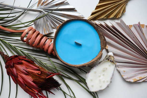 手工大豆蜡椰子蜡烛图片下载