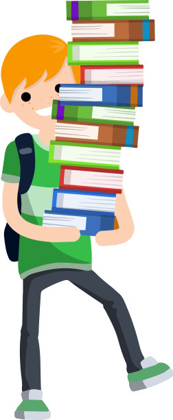 学生拿着一大堆书图片下载