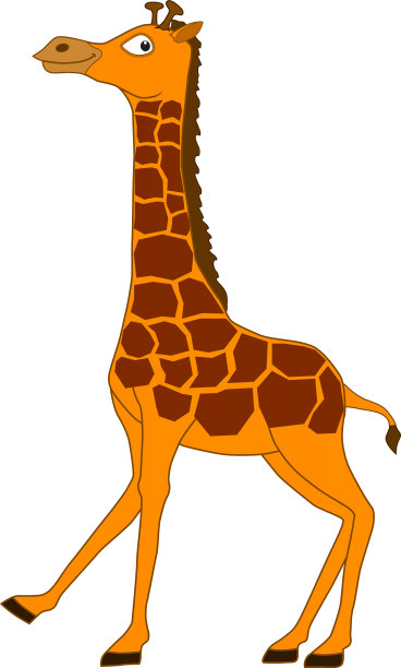 友善的长颈鹿卡通形象图片下载