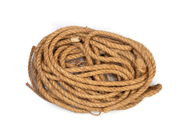 在白色背景上孤立的绳子的俯视图图片下载