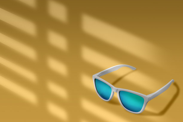 工作室拍摄的现代太阳镜彩色背景。图片下载