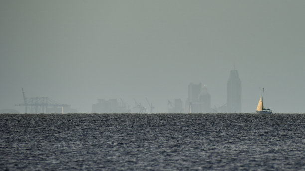 帆船和移动天际线图片下载