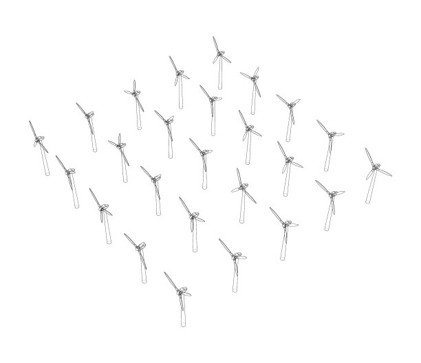 风力涡轮机的3d渲染图片下载