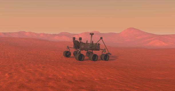 火星漫游者的火星3D插图图片下载
