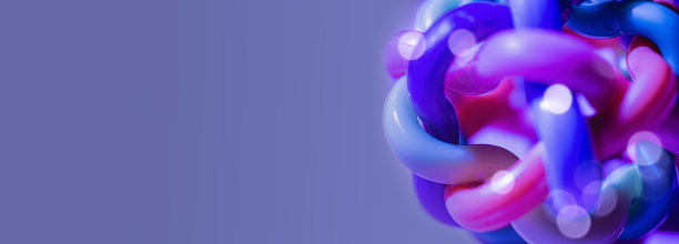 非常接近抽象的背景，有一个由缠绕的管子组成的彩色球体图片下载