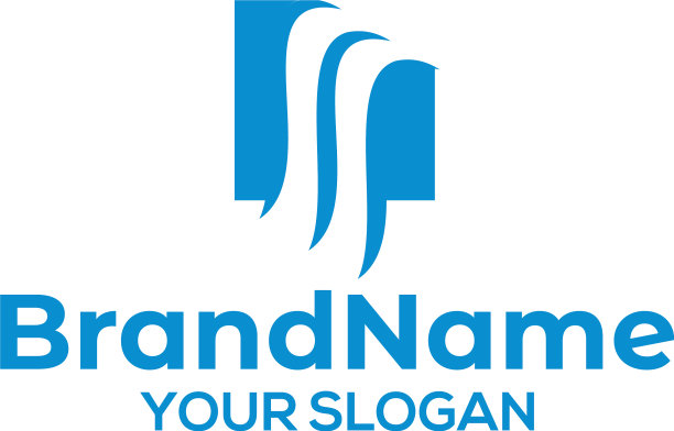 F瀑布方形标志设计图片下载