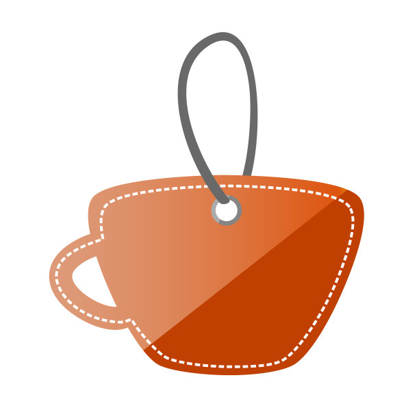 棕色闪光杯形空白标签隔离图片下载