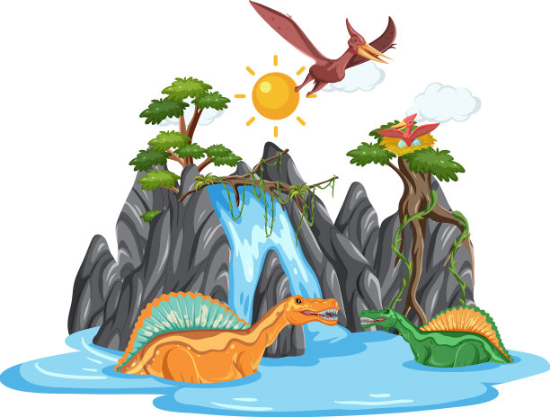 恐龙在森林里与世隔绝图片下载