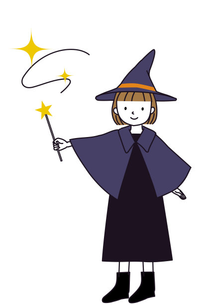 拿着魔棒的女巫女孩图片下载