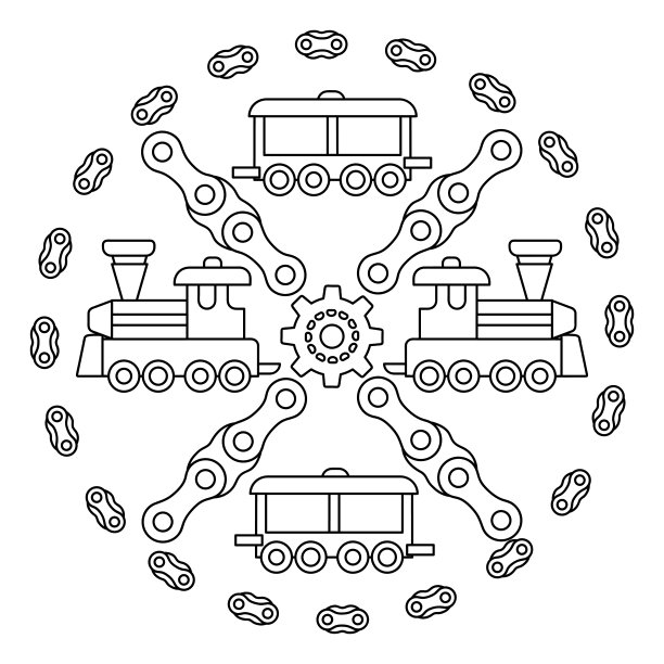 儿童玩具涂色书页，曼荼罗。矢量插图的孩子。图片下载