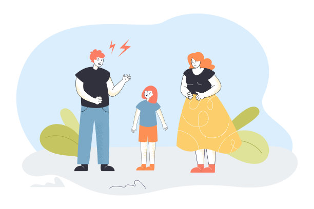 父亲责骂女儿平矢量插图图片下载