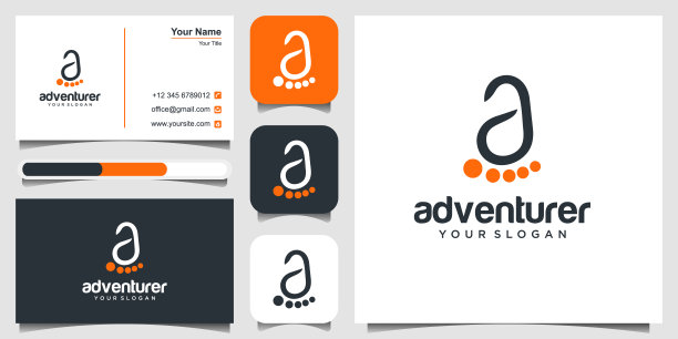 首字母标志设计与脚掌图标模板矢量。图标和名片溢价矢量。图片下载