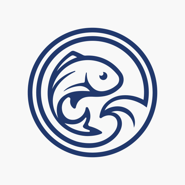 海鱼浪标志图标图片下载