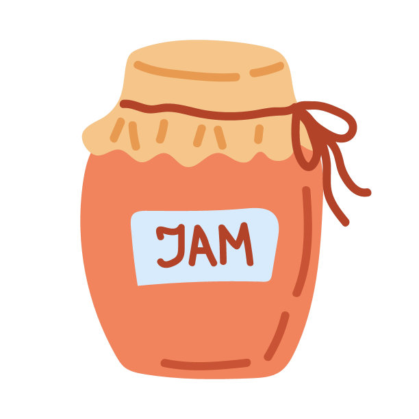 果酱罐涂鸦风格舒适的秋天。平面向量插图图片下载