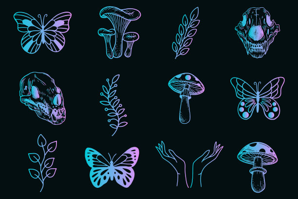 集收集神秘天体剪贴画符号图片下载