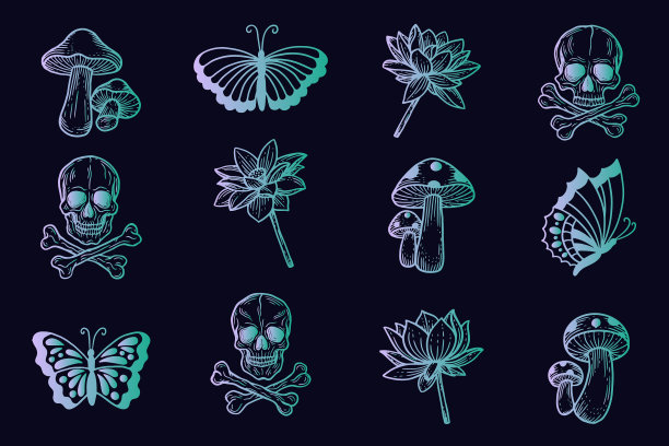 集收集神秘天体剪贴画符号图片下载