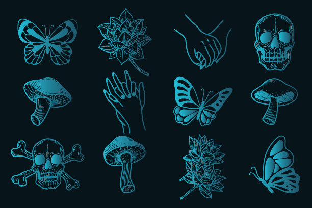 集收集神秘天体剪贴画符号图片下载