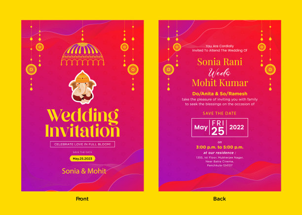 漂亮的印度婚礼邀请函图片下载