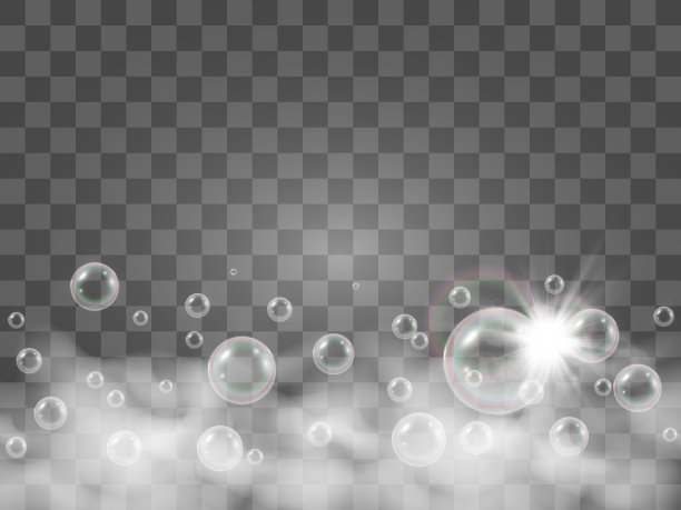 在透明的背景上吹肥皂泡图片下载