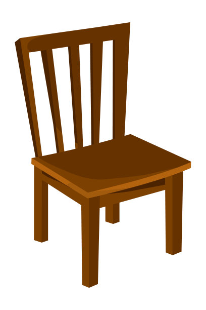 棕色木制椅子股票插图图片下载