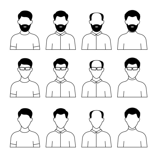 办公室的人。矢量图标集。图片下载