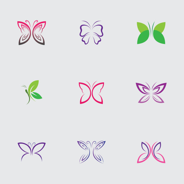 美女蝴蝶图标设计图片下载