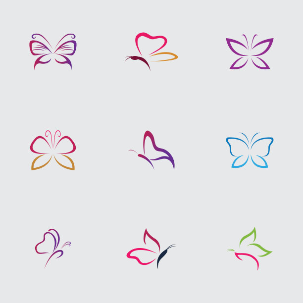 美女蝴蝶图标设计图片下载