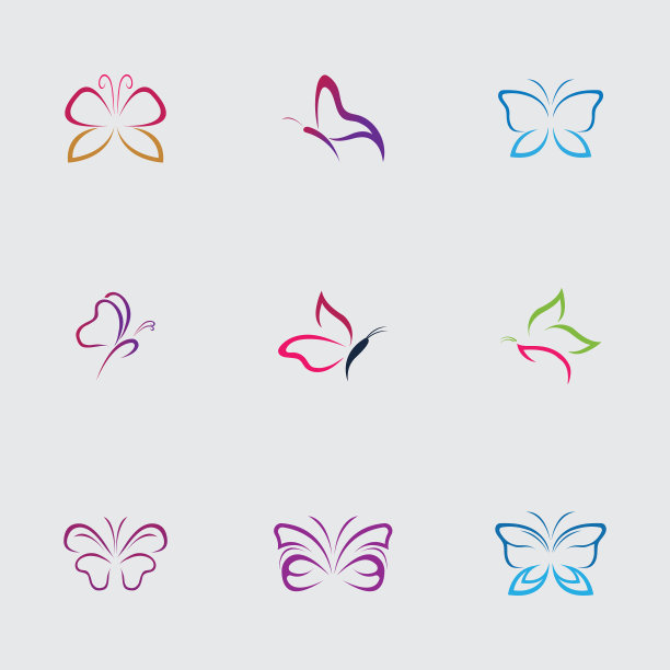 美女蝴蝶图标设计图片下载