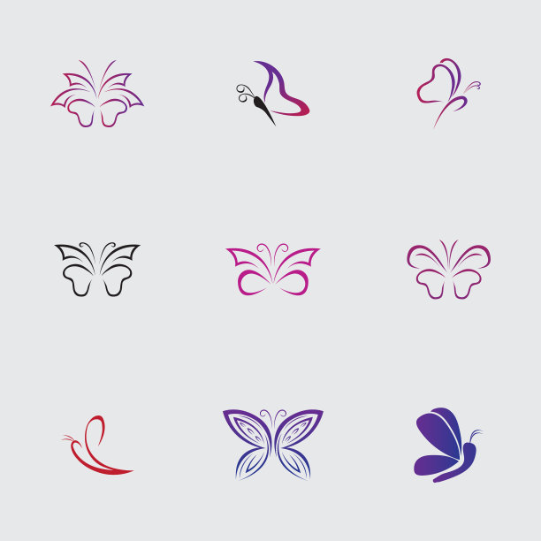 美女蝴蝶图标设计图片下载