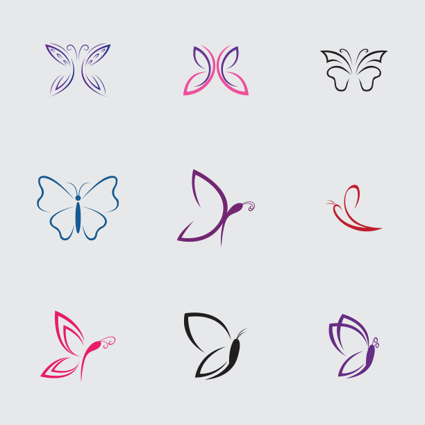 美女蝴蝶图标设计图片下载